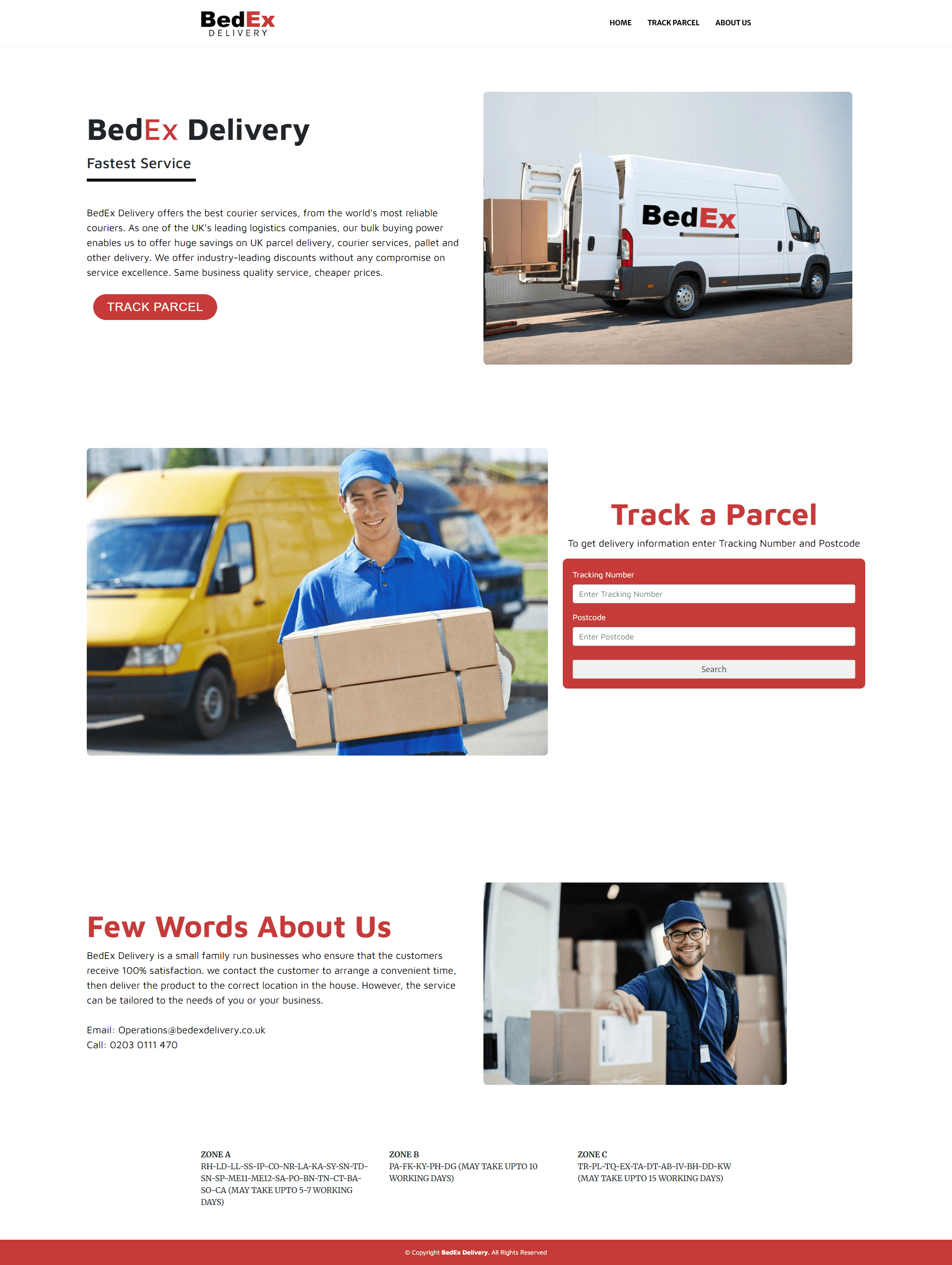 BedEx Delivery – Custom Website Development for Logistics & Courier Services