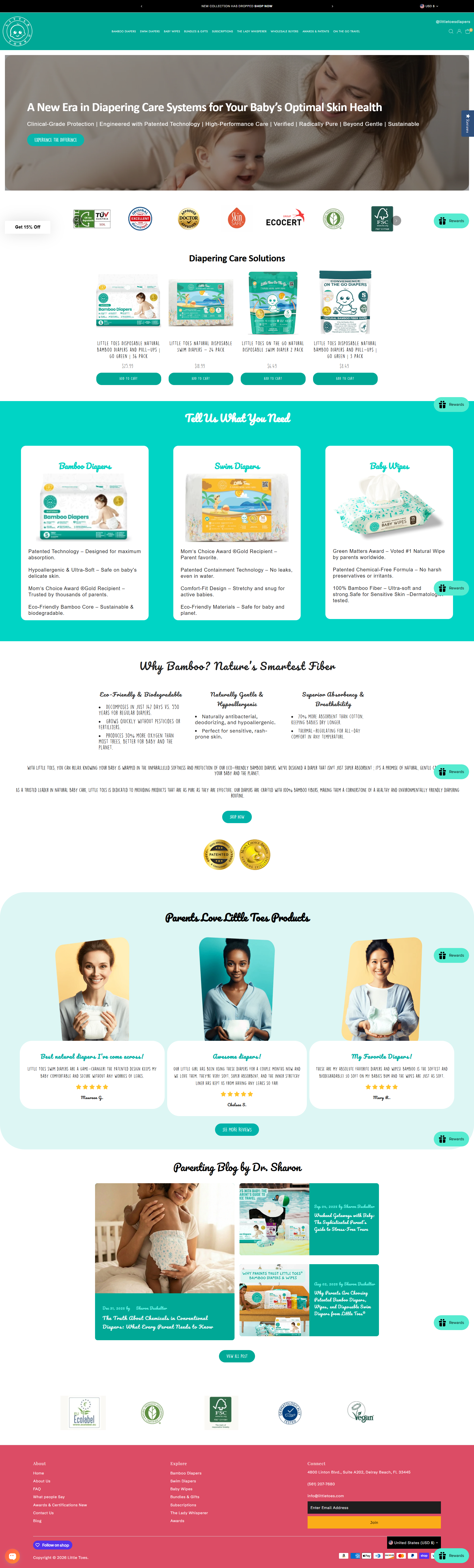 Little Toes – Eco-Friendly Shopify eCommerce Store for Baby Care